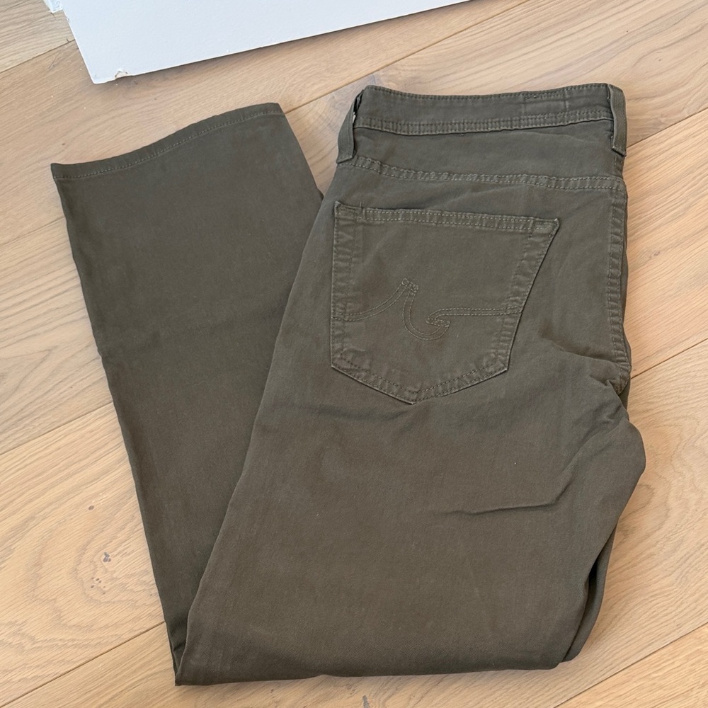 Olive Green Straight Leg Jeans